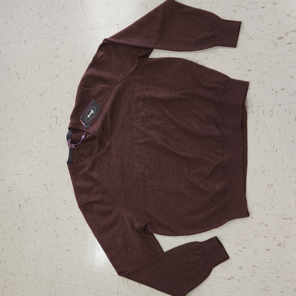 NEW Aristo Eighteen Brown 100% Merino Wool Lightweight Men's Sweater Size Large